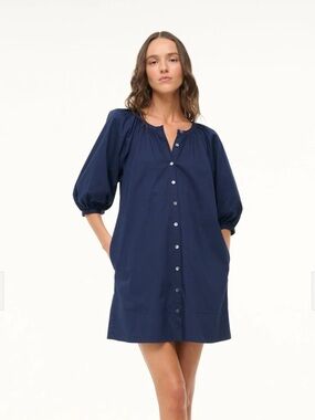 STAUD Mini Vincent Dress - Navy, S, NWOT